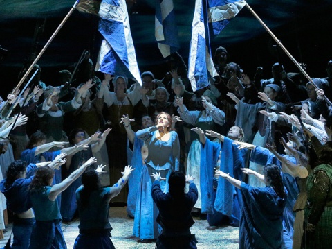 Joyce DiDonato (center) in La Donna del Lago (Met Opera)